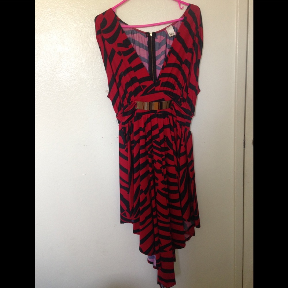 Red with black formal dress